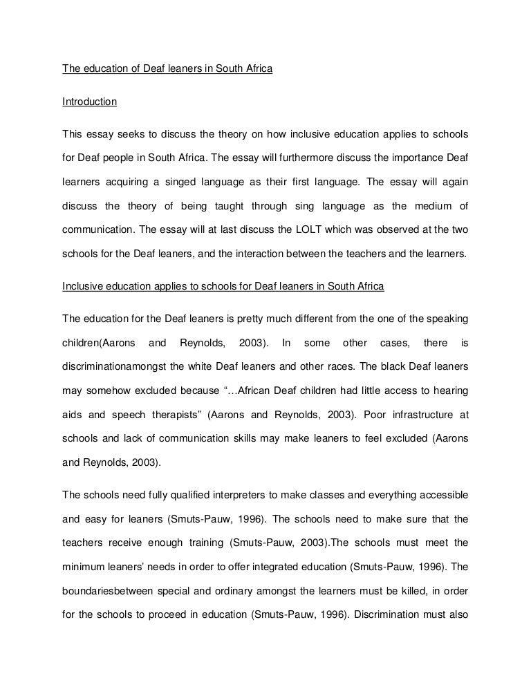 essay about inclusive education